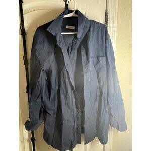 Jekaoyi Long Sleeved Blue Button Up Shirt Men L